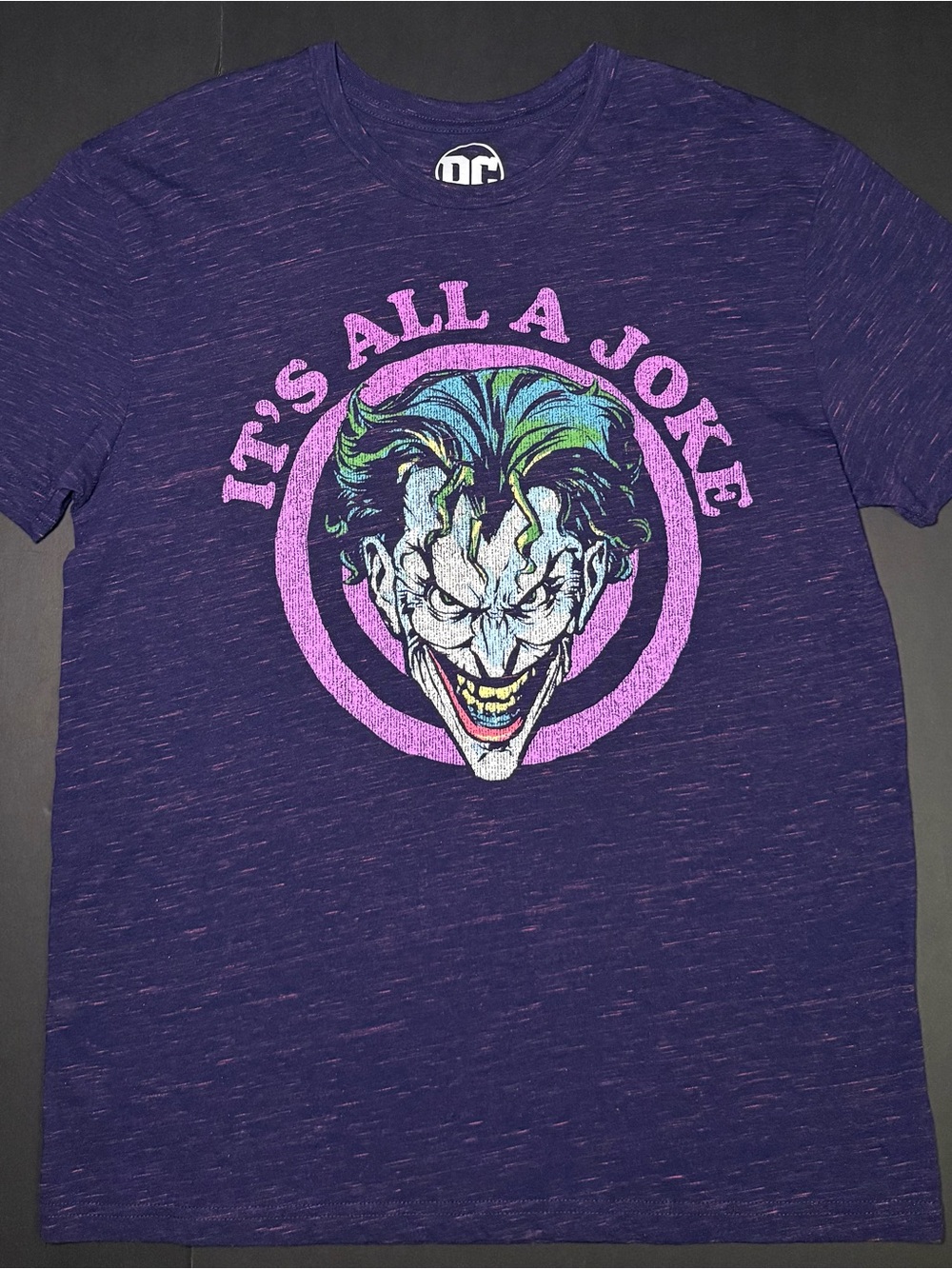 DC Purple Heather Short-Sleeve Tee with Pink Flecks